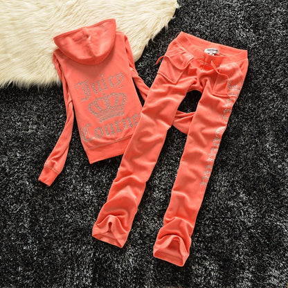 Women's Silk Veet Crown Hot Drilling Lettered Coats