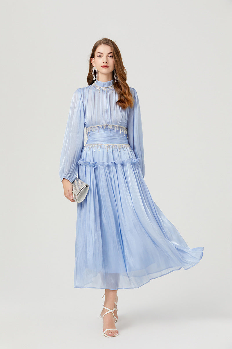 Design Fimbrilla Diamond Decorations Luminous Pleated Dresses