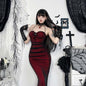 Women's Black Red Halter Mesh Dress Pure Dresses