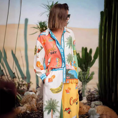 Fashion Personalized Printed Linen Color Matching Suits