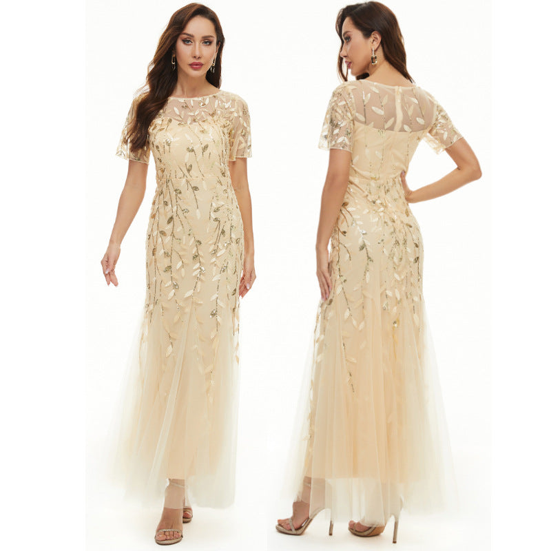 Dress Embroidered Sleeve Slim Bridesmaid Summer Shorts