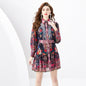 Edge Mini Retro Printed Dress Two-piece Dresses