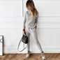 Women's Turtleneck Solid Color Fashion Casual Trousers Sweaters