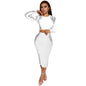 Women's Wear Rhinestone Long Sleeve Two-piece Slim Suits