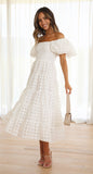 Attractive Beautiful Lantern Sleeve Stitching Dress Dresses