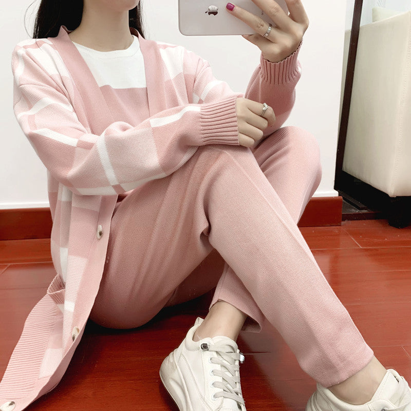 Women's Elegant Outfit Fashionable Knitted European Goods Suits
