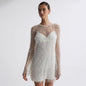 Women's Bubble Beads Mesh Two-piece Set Sling Dresses