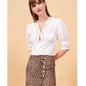 Women's Cotton Lace Cutout Summer French Vintage Blouses