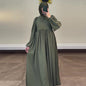 Women's Autumn Solid Color Casual Style Lantern Sleeve High Dresses