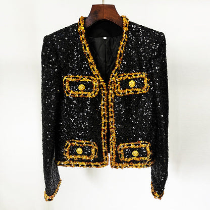 Glamorous Casual Graceful Fashionable Sequined Chain Jackets