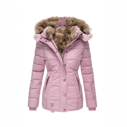 Women's Winter Warm Fur Collar Cotton Clothes Coats