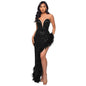 Women's Tube Sequined Feather Dress French Dresses