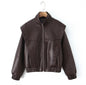 Women's Autumn Retro Large Turn-over Shoulder Design Jackets