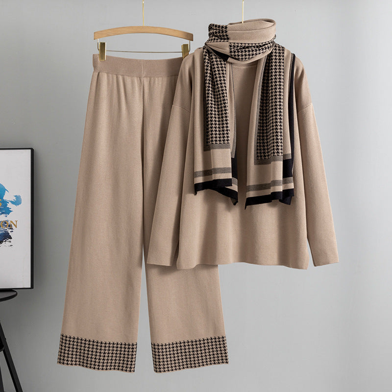 Women's European Goods Fashionable Graceful Shawl Turtleneck Loose Suits