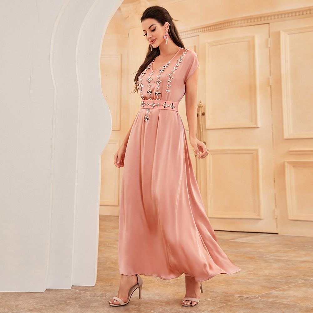 Women's Glamorous Coral Pink Two-piece Dress Dresses