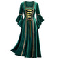 Women's Gothic Punk Long Sleeve Tied Dress Dresses