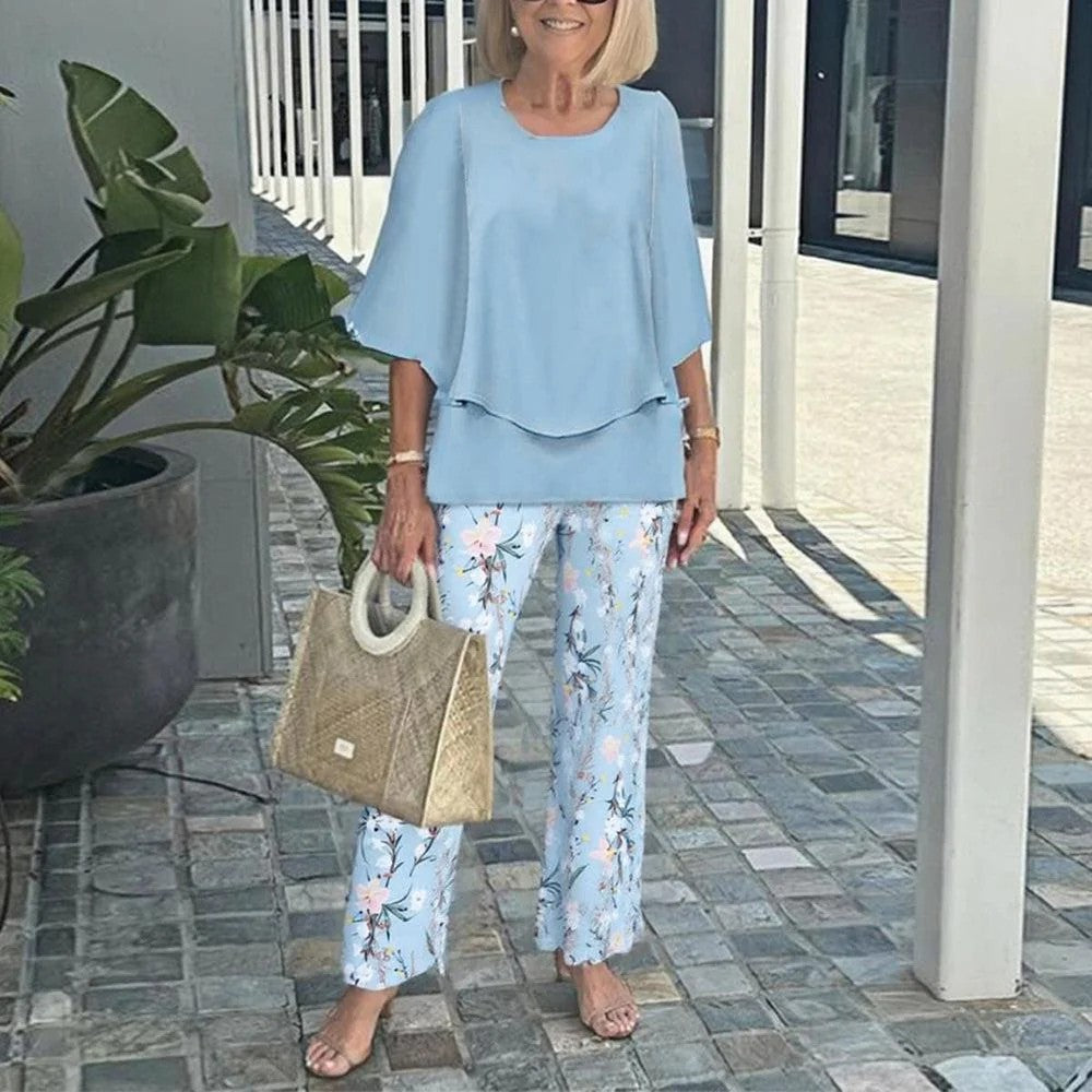Neck Shirt With Half Sleeve Printed Floral Suits
