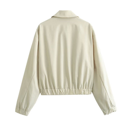 Women's Summer Lapel Zipper Ornament Loose Pilot Coats