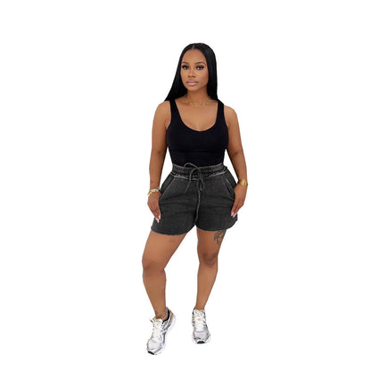 Women's Thickened Cotton Washed Sexy Casual Two-piece Suits