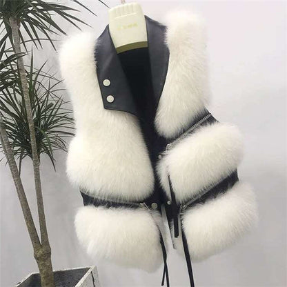 Women's Unique Trendy Faux Fox Fur Coats