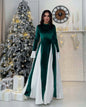 Women's Autumn Fashion Color Contrast Patchwork Large Dresses