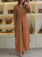 Linen Tight Waist Long Shirt Wide Suits