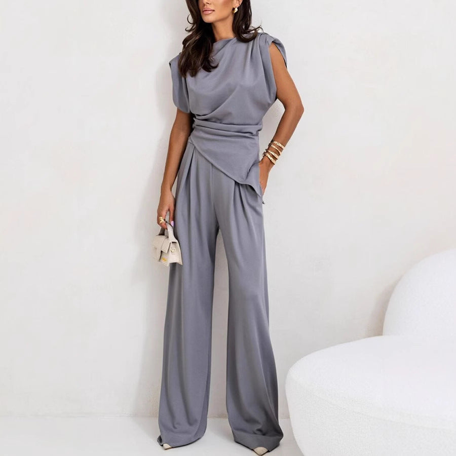 Women's Summer Fashion Solid Color Irregular Suits