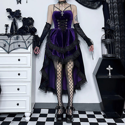 Women's Autumn Dark Sexy Hot Halter Drag Dresses