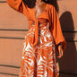 Women's Summer Fashion Temperament Printed Long Sleeve Suits