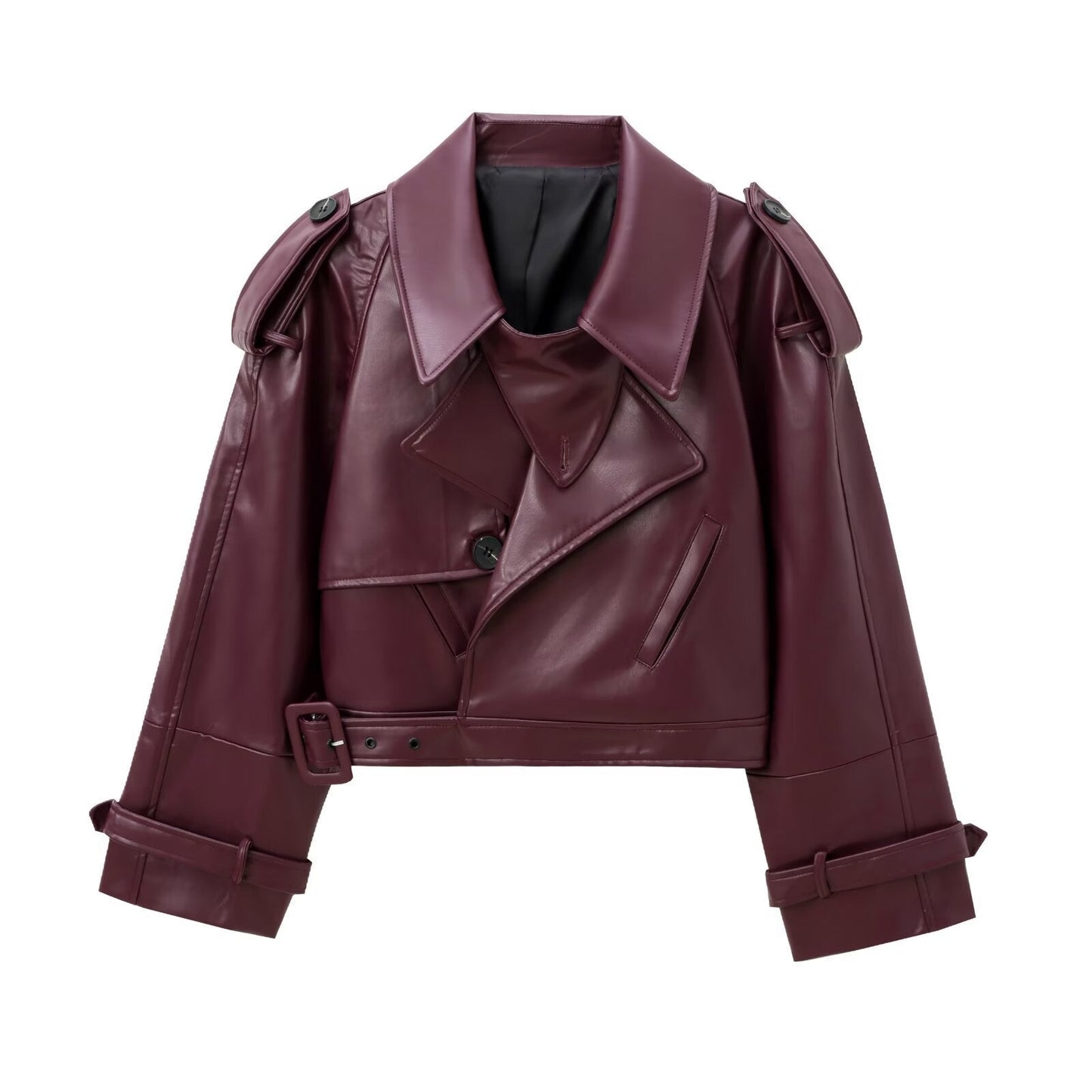 Women's Glamorous Fashion Shoulder Motorcycle Leather Jackets