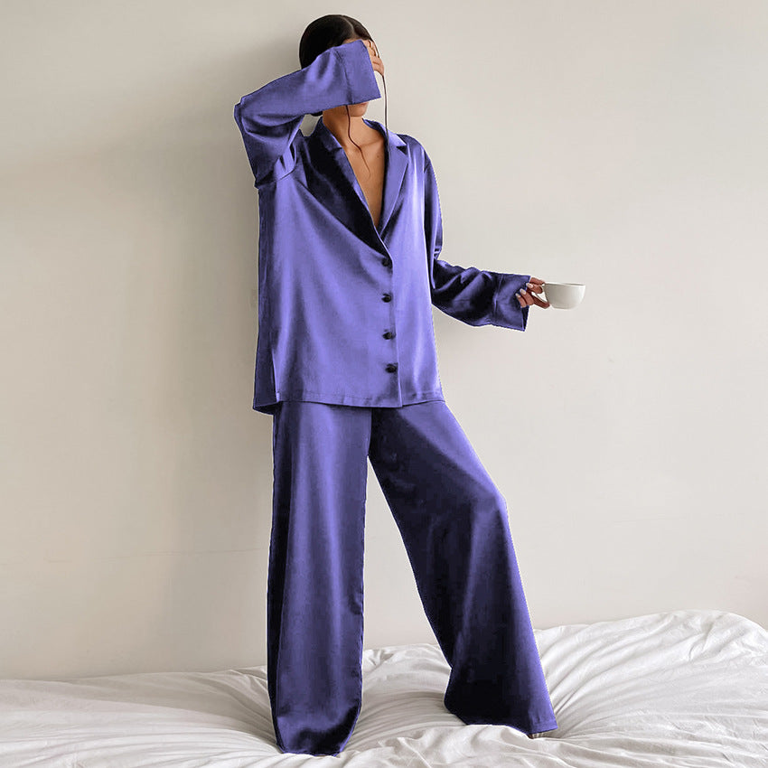 Women's Silk Comfort Breathable Two-piece Set French Suits