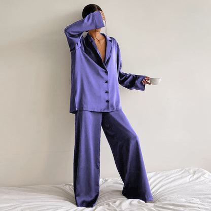 Women's Silk Comfort Breathable Two-piece Set French Suits