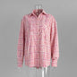 Plaid Shirt Retro Trendy Loose Pink Blouses