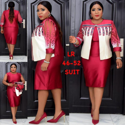 Large Dress Small Print Splicing Two-piece Dresses