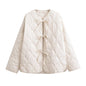 Women's Loose Cotton Quilted Fashion Zipper Thin Coats