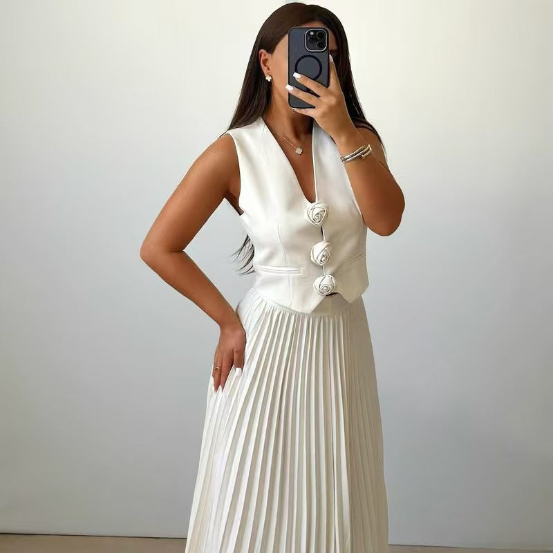 Women's Durable Fashion Three-dimensional Flower Long Suits
