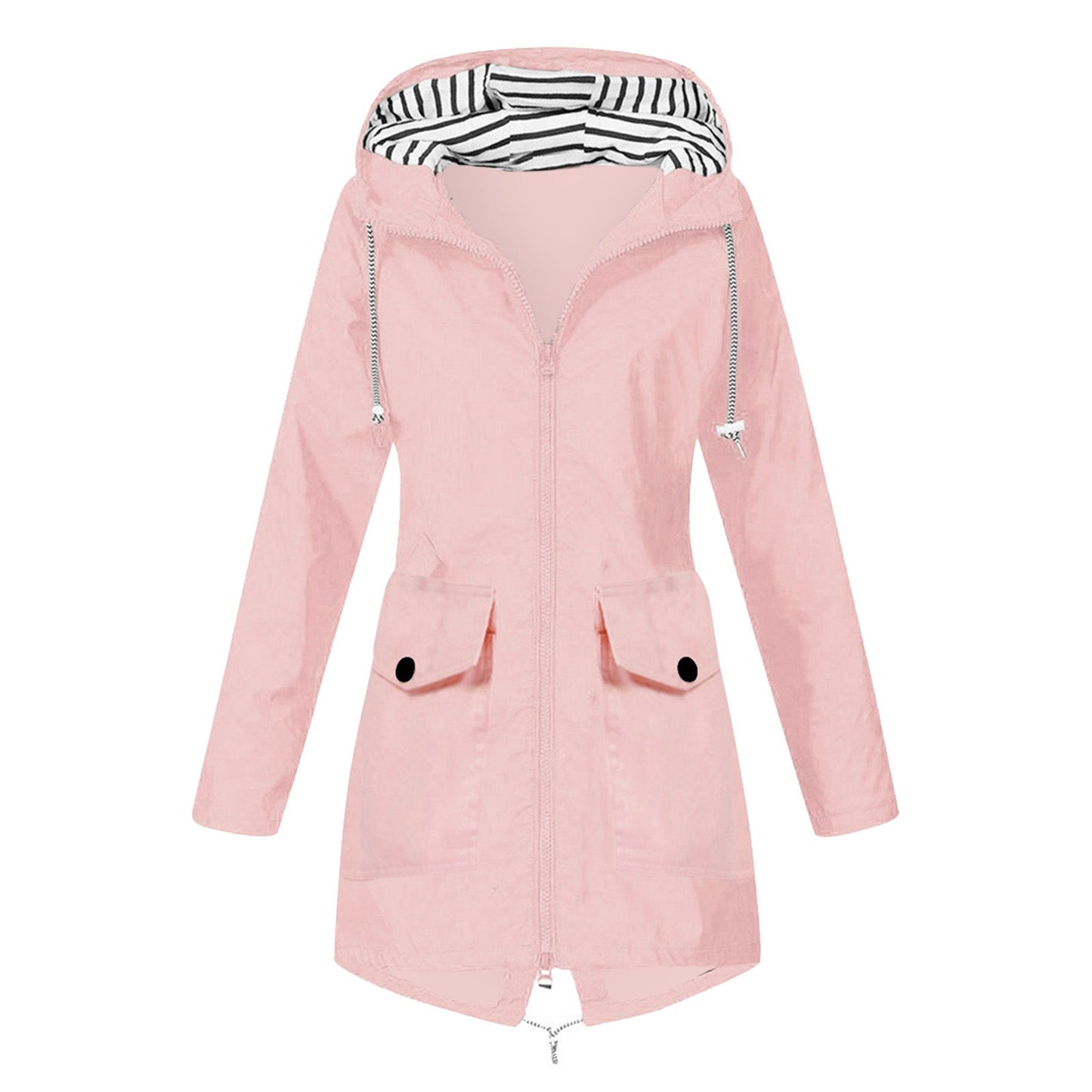 Women's Shell Windproof Outdoor Striped Hooded Mountaineering Coats