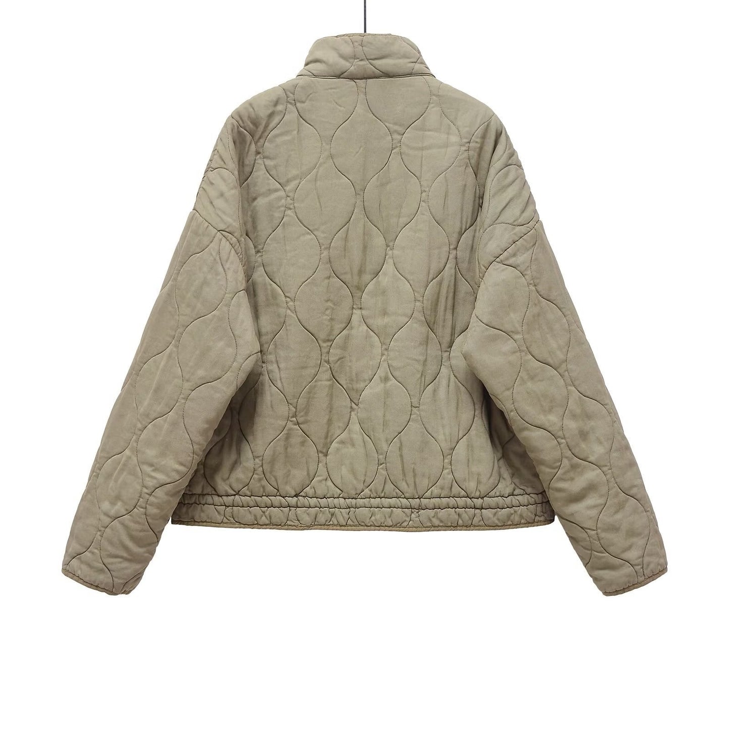 Women's Wear Commuting Fashion Stand Collar Diamond Coats