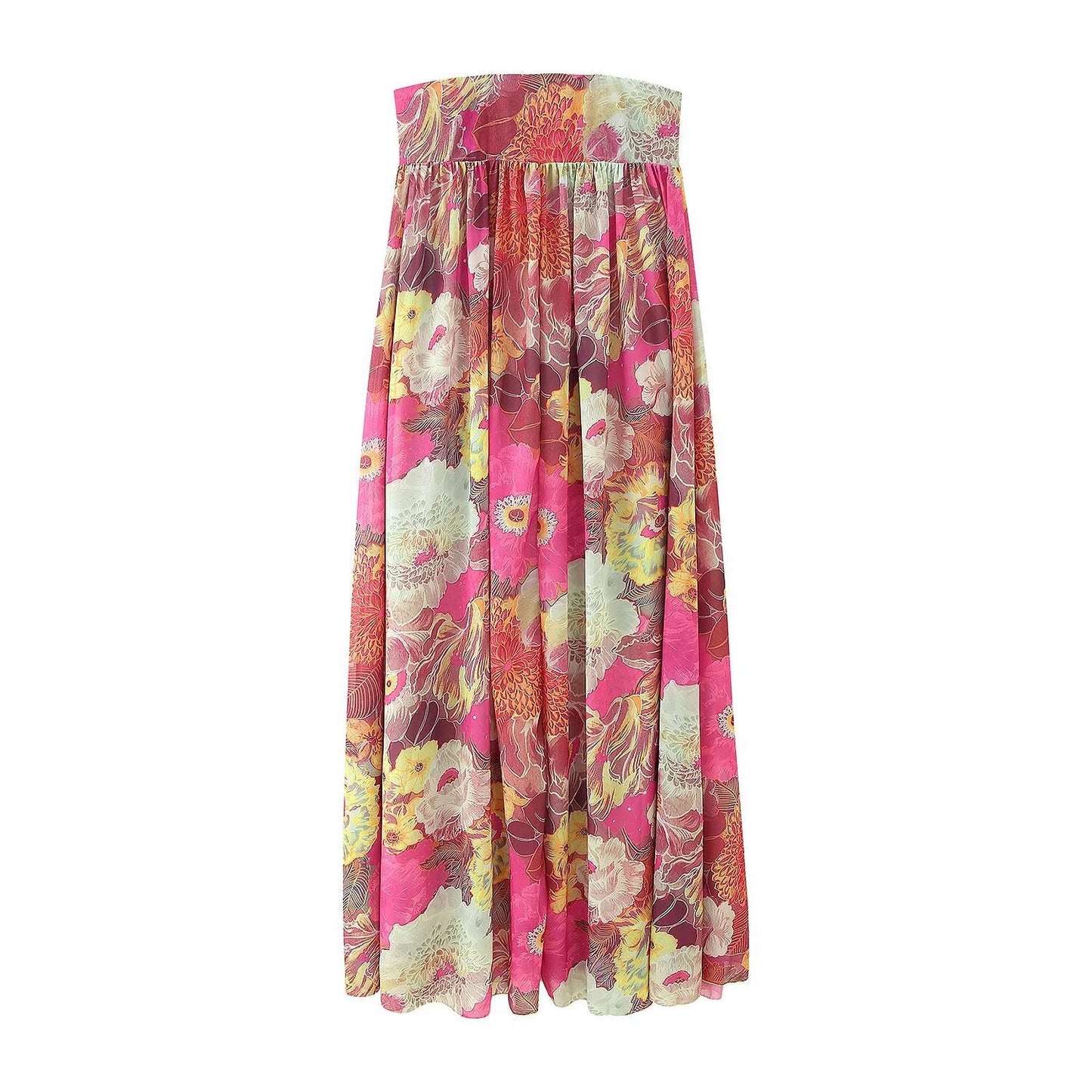 Women's Printed Strap Strapless Long Type Dress Dresses