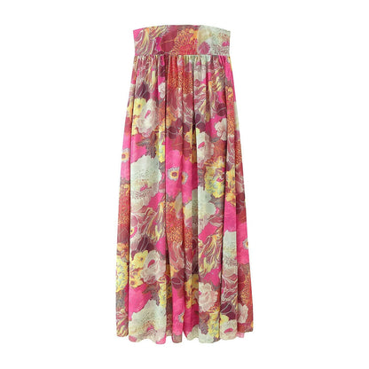 Women's Printed Strap Strapless Long Type Dress Dresses