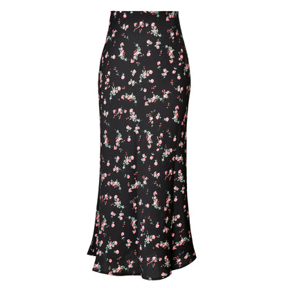 Women's Acetate Satin High Waist Elastic Quality Skirts