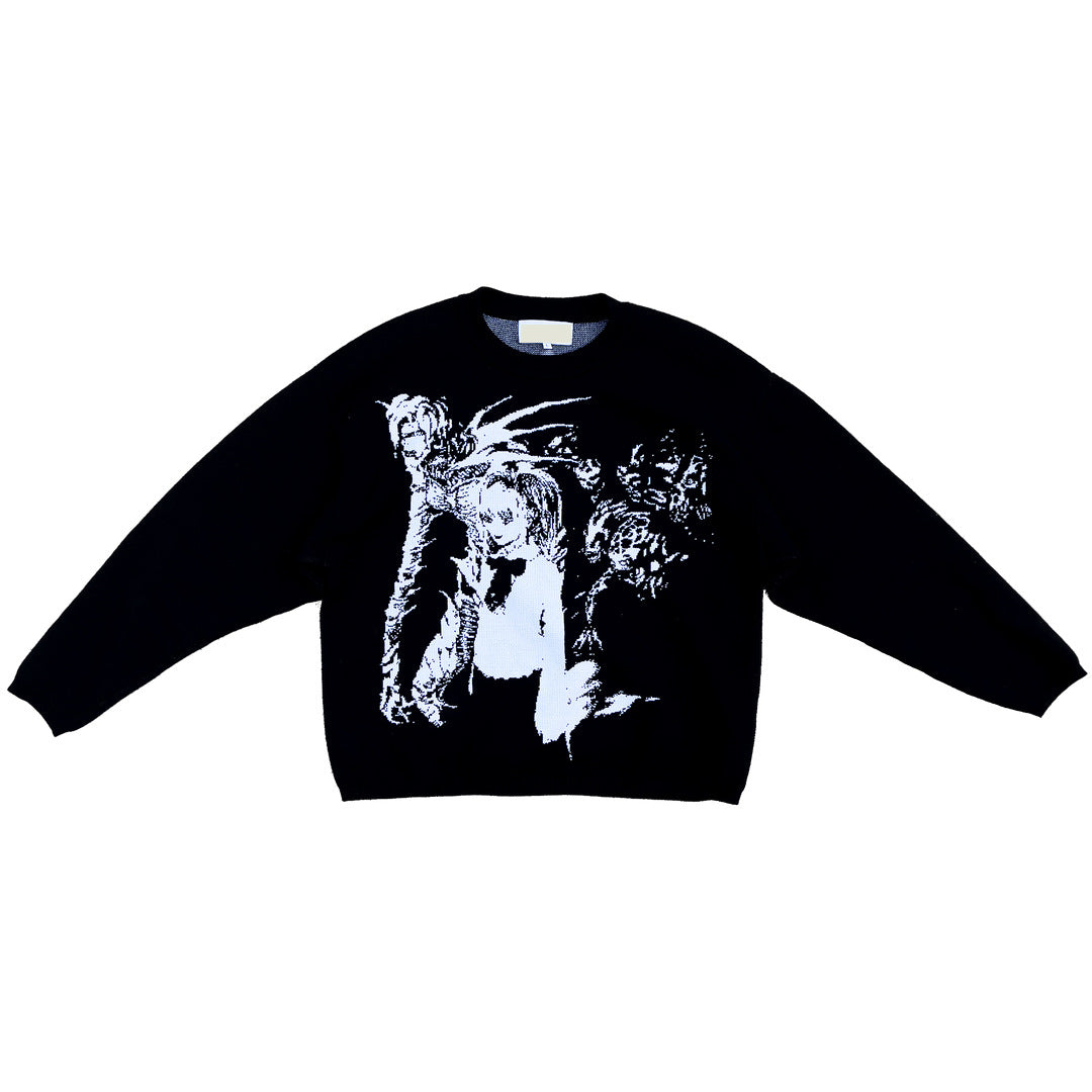 Women's Fashion American Dark Style Round Neck Anime Sweaters