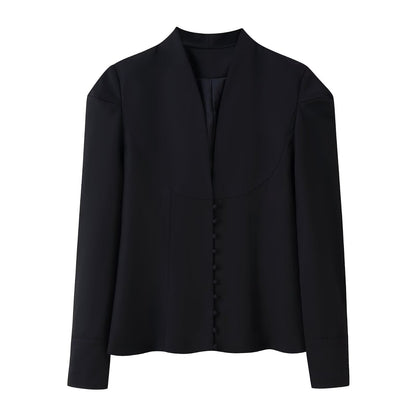 Women's Fashion Casual Polo Collar Waist Long-sleeved Coats
