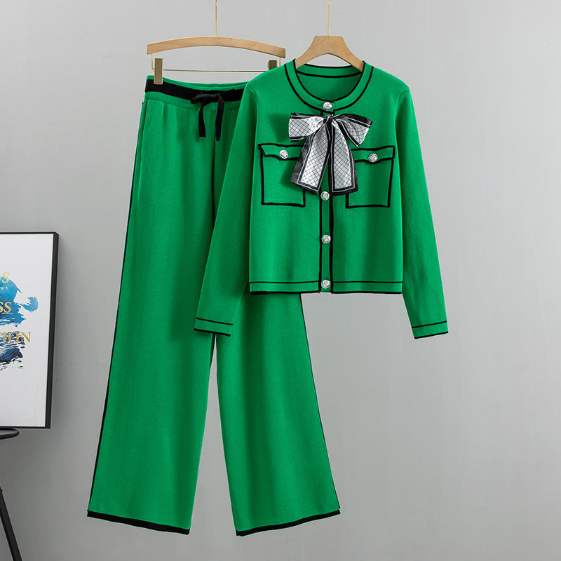 Women's Classic Style Fashion Elegant Knitted European Suits