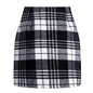 Women's High Waist Tartan Tight Pencil Wool Skirts