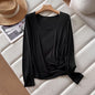 Soft Glutinous Slim Fit Base Long Blouses