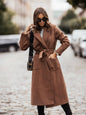 Women's Simple Double Breasted Long Sleeve Lapel Button Coats