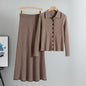 Women's Two-piece Set Knitted Collar Slim Korean Suits
