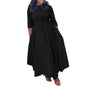 Women's Fashion Temperament Pure Color Large Swing Plus Size