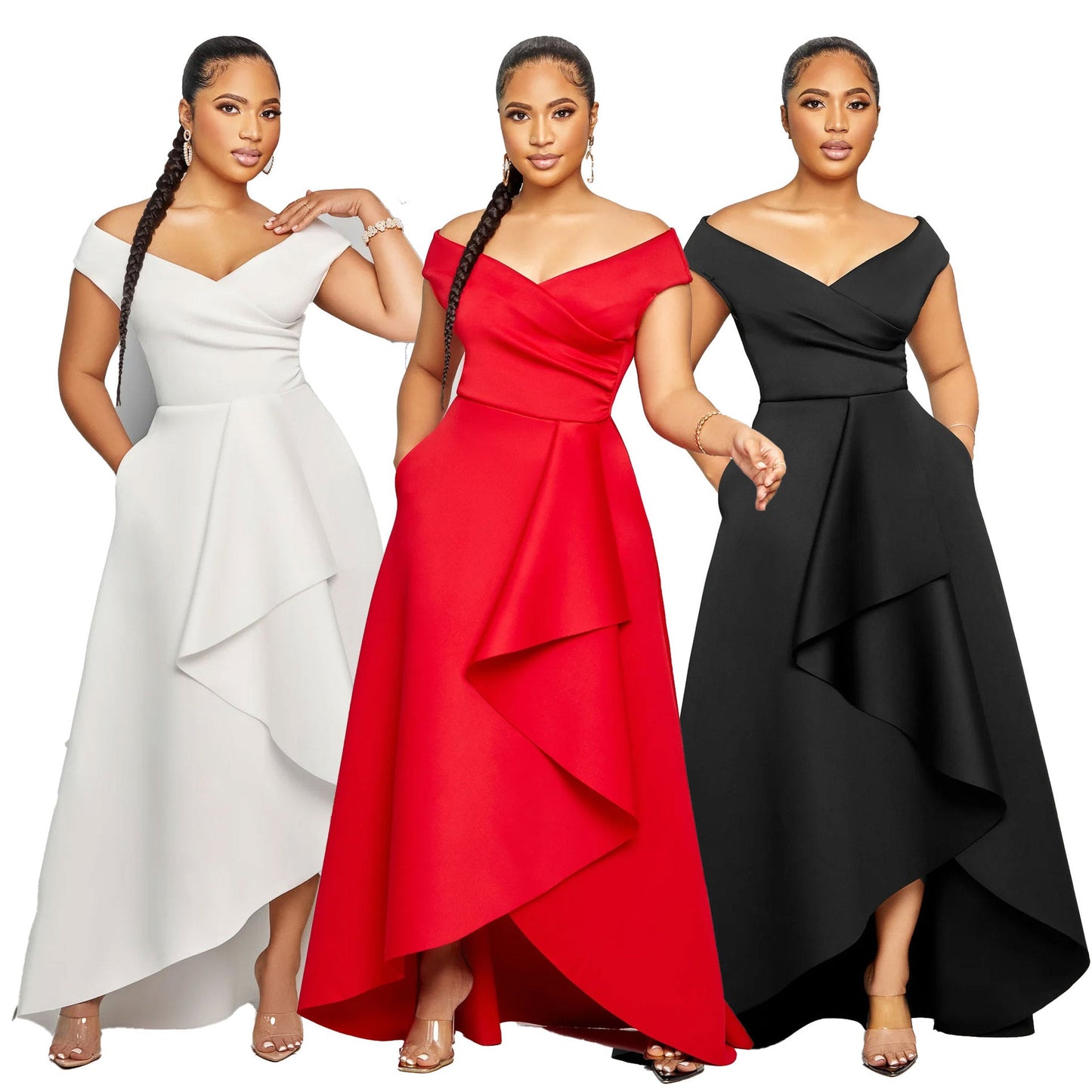 Sexy Solid Color Sleeveless Large Swing Dresses